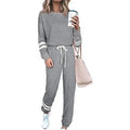 Women's plus size loose fit casual suit set with printed top and solid pants in apricot