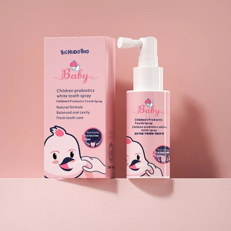 Children's probiotics anticavity oral spray in strawberry and orange flavours, 40ml