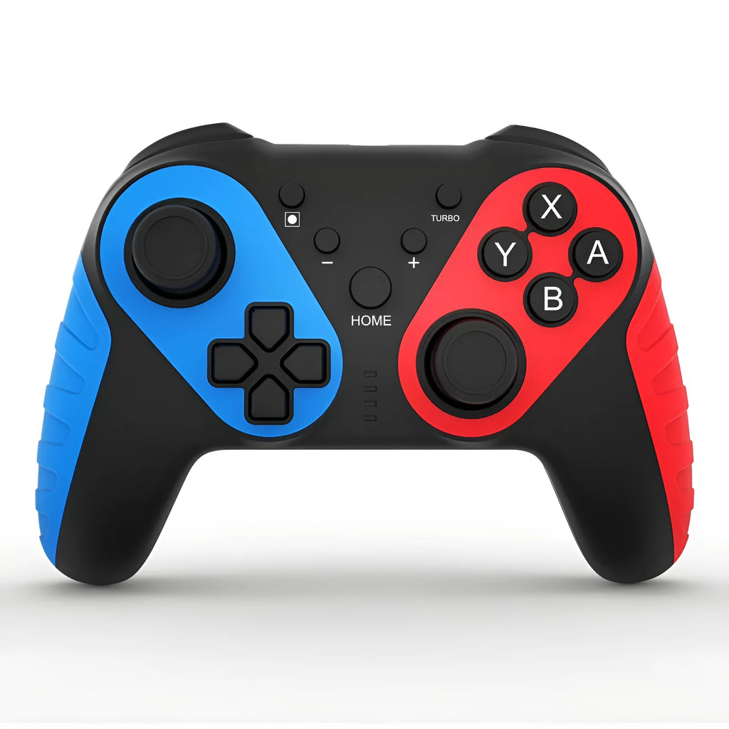 Red and blue wireless Bluetooth gamepad controller for Nintendo Switch and PC gaming