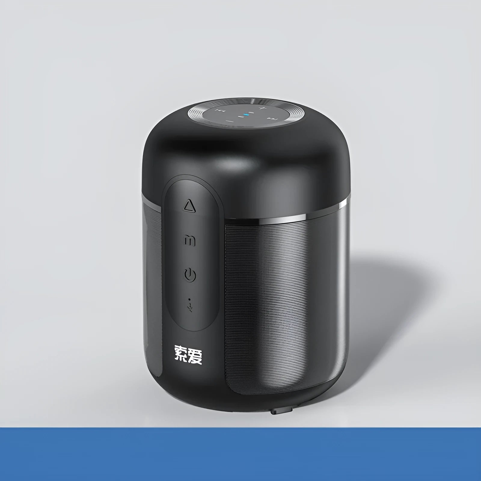 Black portable Bluetooth speaker measuring 72mm by 99mm with 30W output