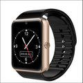 Black smart watch with 1.54-inch circular touchscreen on a silicone strap