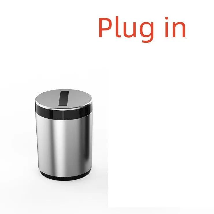 Silver aluminium intelligent induction ashtray with automatic lid for car or home