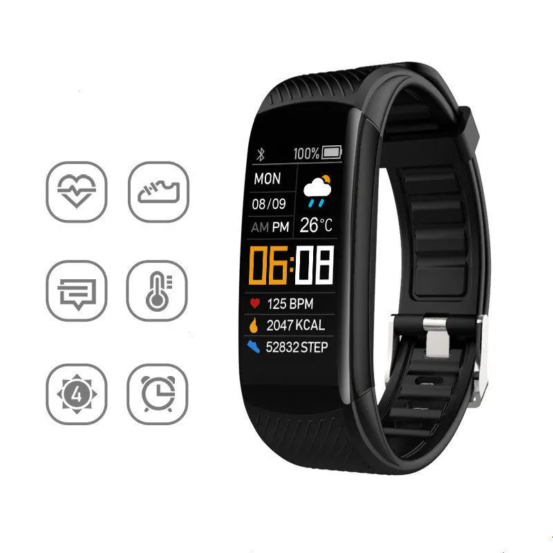 Adult sports silicone pedometer bracelet with 0.96 inch screen and TPU band in multiple colours