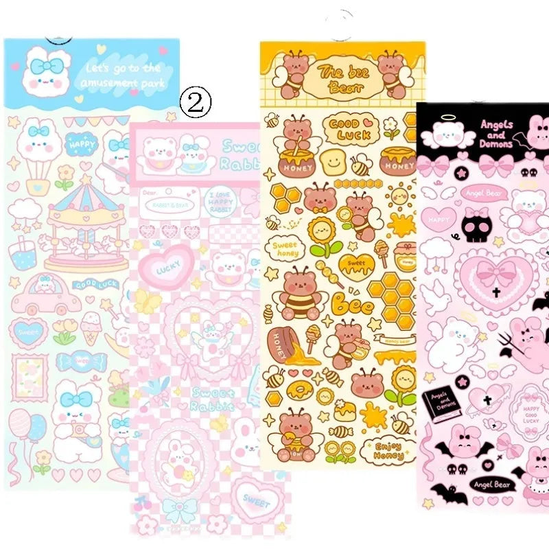 Waterproof PVC cartoon sticker sheets for notebook and stationery decoration