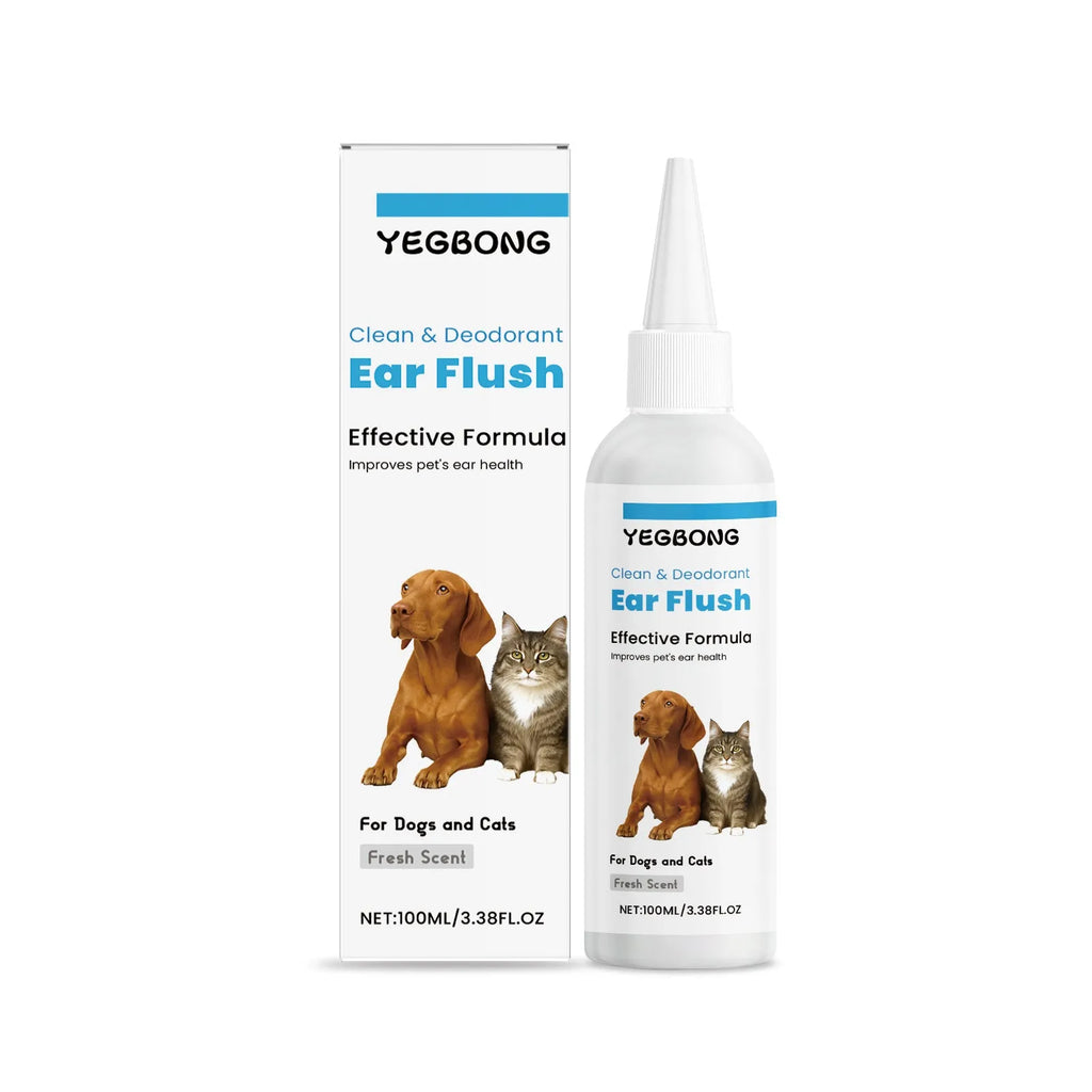 100ml bottle of cat and dog ear cleaner for gentle earwax removal.