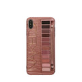 Silicone iPhone case with eye shadow pattern in flesh or grey colour