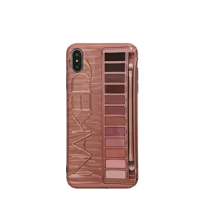Silicone iPhone case with eye shadow pattern in flesh or grey colour