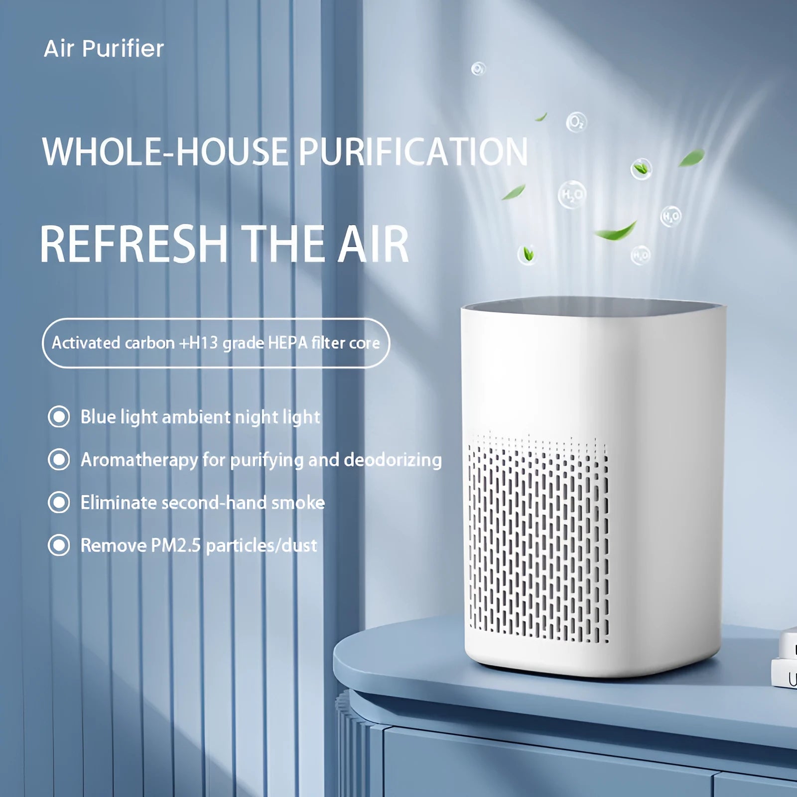 Simple style desktop air purifier with USB connection for small rooms