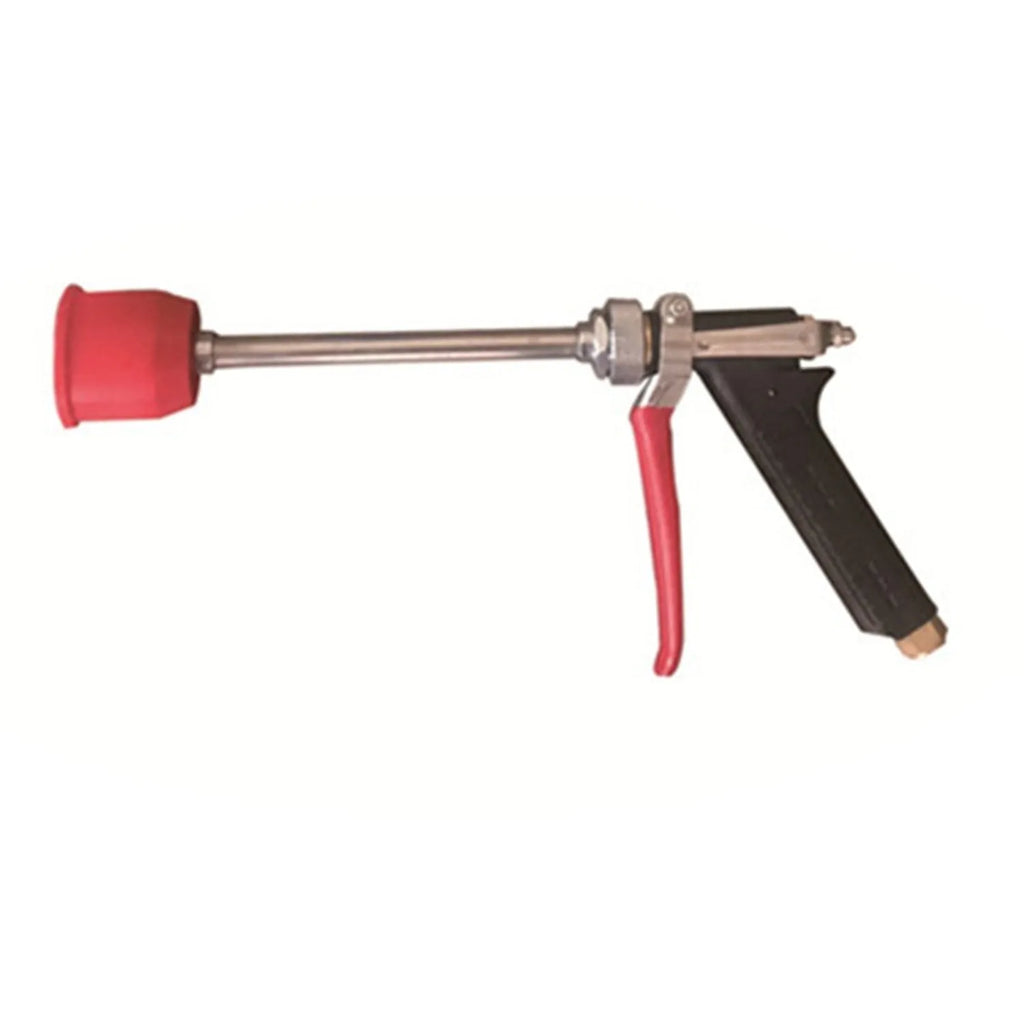 Plastic submachine gun style agricultural spray gun with adjustable nozzle for pesticide spraying