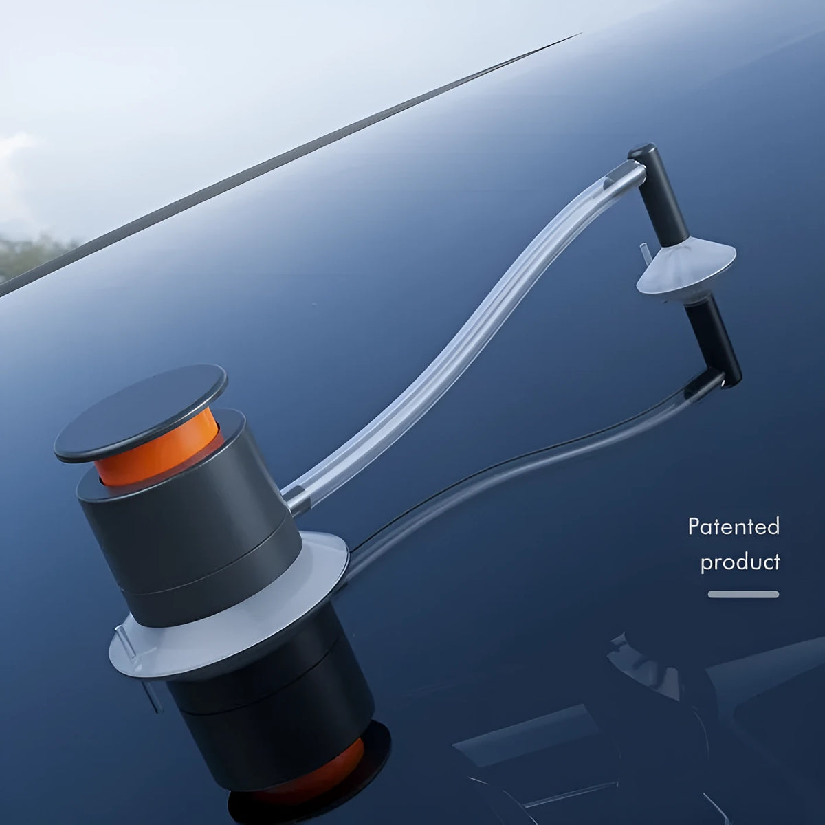 Plastic car windscreen crack repair tool with broken glass corrector for DIY repairs.