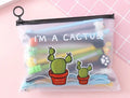 Marvel series cartoon cactus pen set with 20 black 0.5mm pens in plastic case