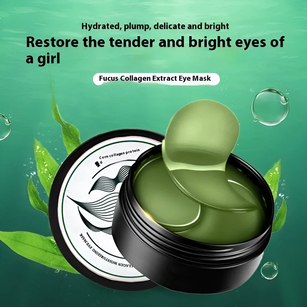 Pack of 60 green seaweed extract and sodium hyaluronate hydrating eye mask sheets