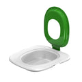 Fifth generation grey cat toilet trainer with high sides on a white background.