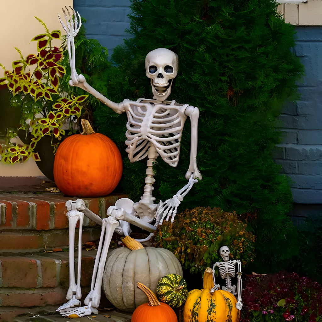 90cm tall movable joint Halloween skeleton plastic model for outdoor decoration