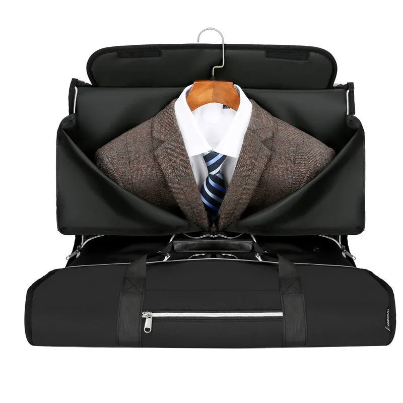 Oxford cloth storage bag with dry wet separation compartments in black, dark blue or grey