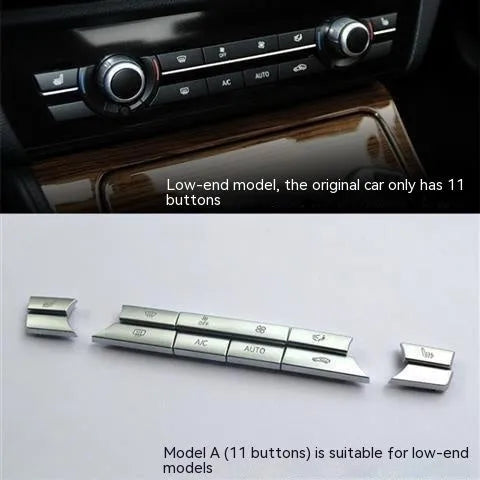 Silver automotive dashboard air conditioning button panel repair set with multiple fitting options