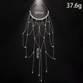 Women's mesh hair chain with pearl and tassel decorative elements in gold electroplated finish