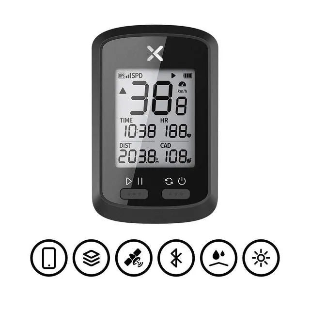 Black plastic waterproof bicycle riding stopwatch digital timer for cycling sports