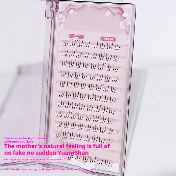 12-row segmented false eyelashes in 4mm, 5mm, and 6mm lengths for a natural long, kitten's paw lower lash look.