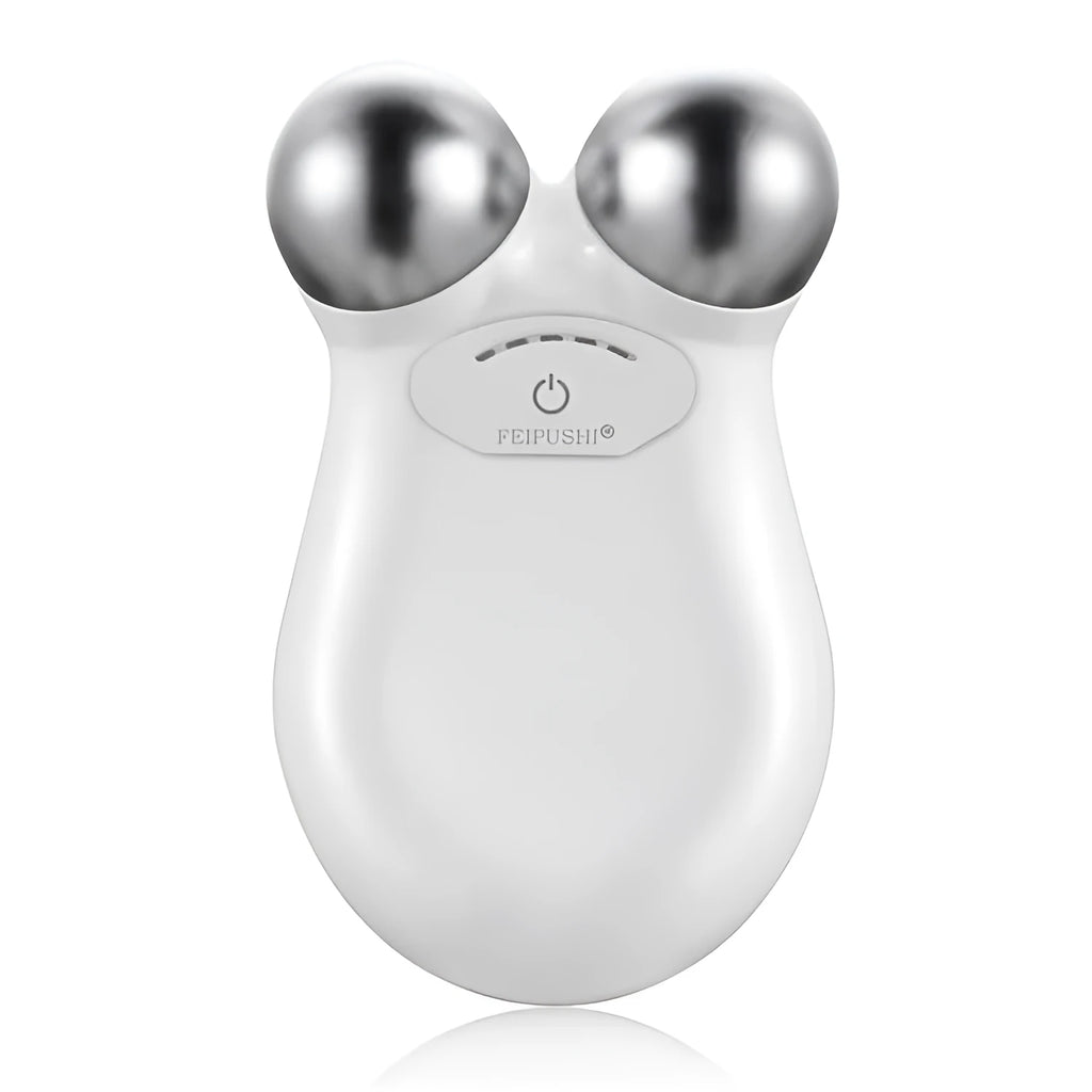 Pink and white micro current facial lifting and firming beauty instrument device.