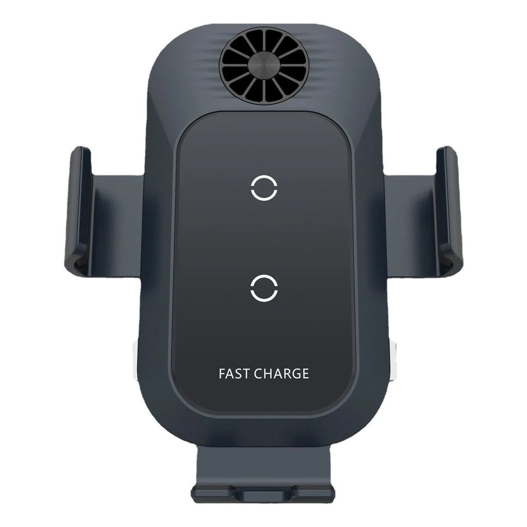 C35 matte black car wireless charger phone holder mounted on air vent with phone charging