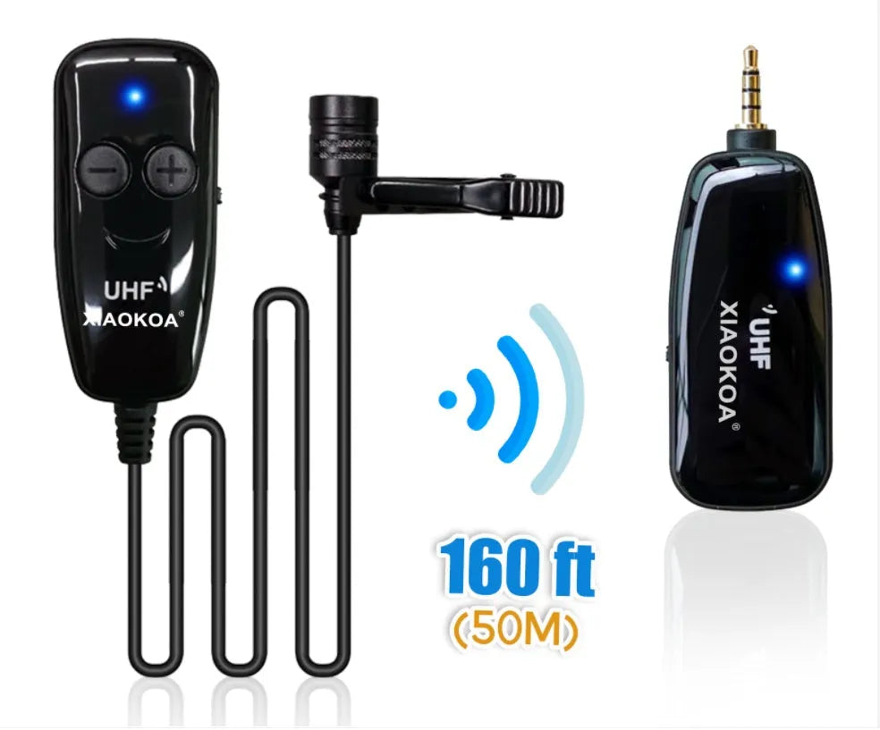 Black lavalier microphone with 3.5mm plug for mobile phone voice recording
