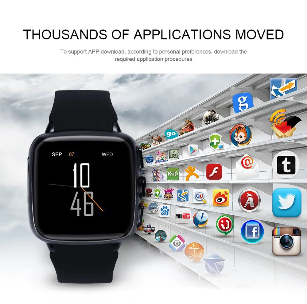 Z01 smart watch on wrist showing black or white colour with 1.54-inch touchscreen