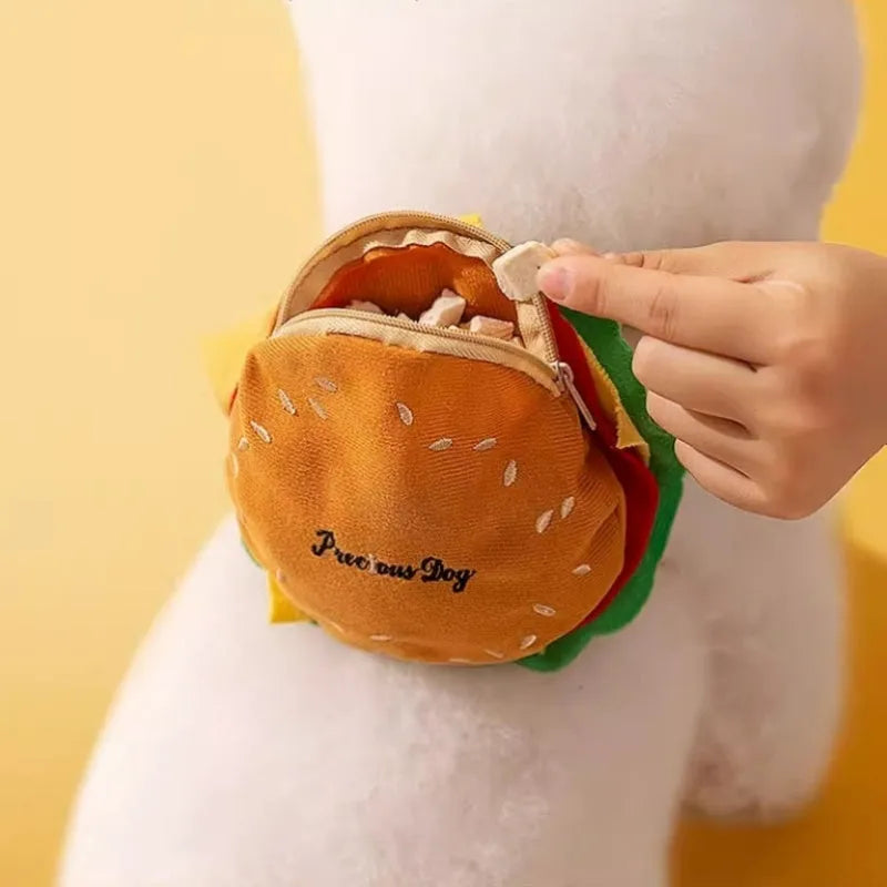 Cartoon hamburger design pet vest leash with adjustable straps and backpack feature