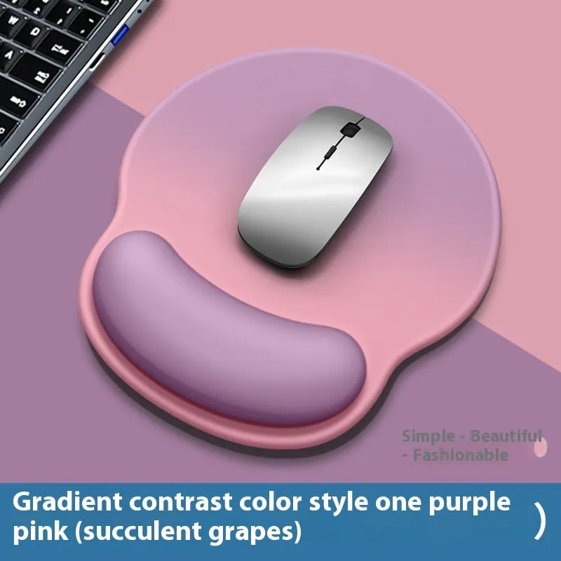 Silicone mouse mat with wristband in gradient colour on desk