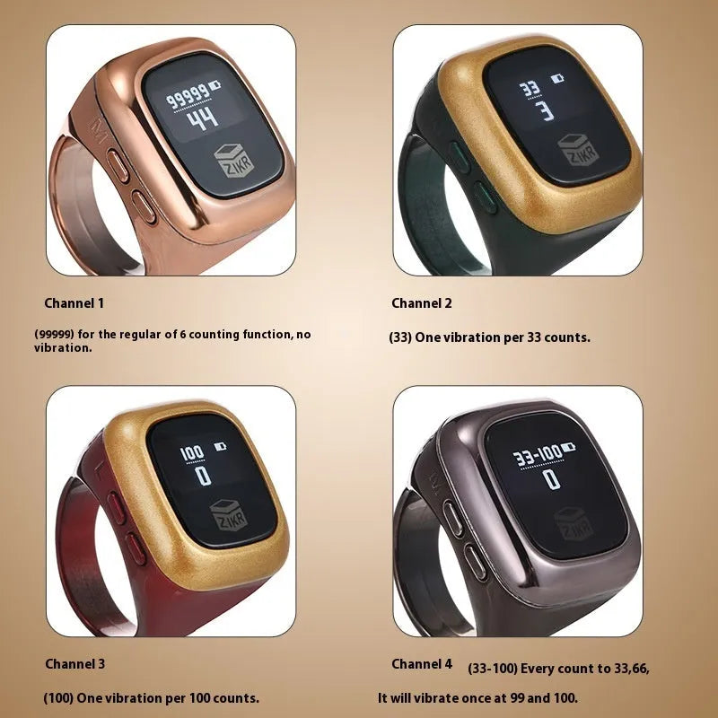 Al-Fatiha Zikr electronic dhikr counter in a choice of colours with digital display.