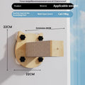 Suspended space capsule cat scratching post with sisal-covered cat head column and hanging ropes