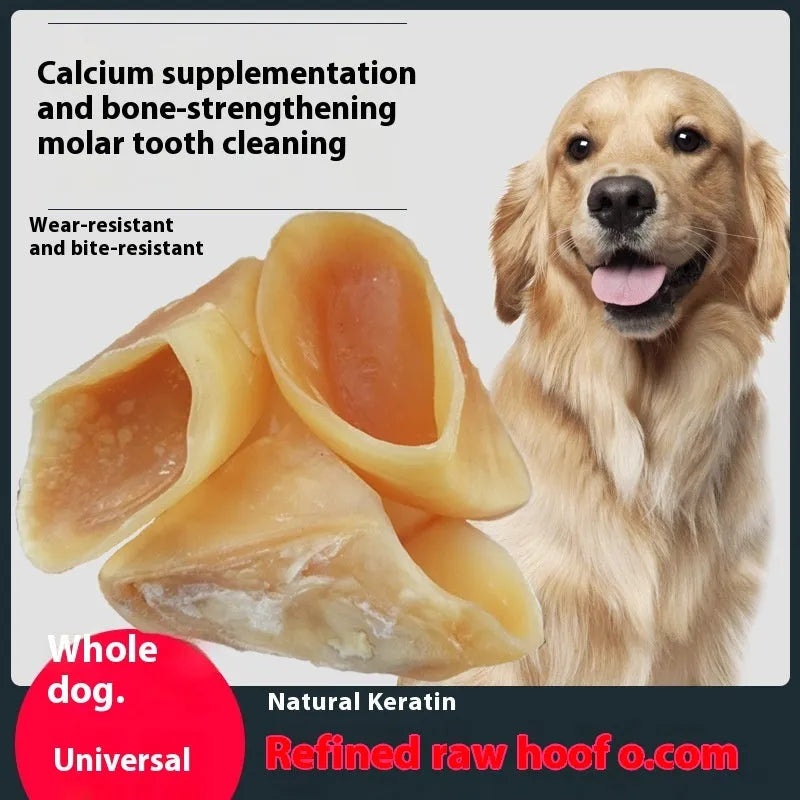 Natural hoof shell colour cowhide dog grinding rod chew for small and large dogs.