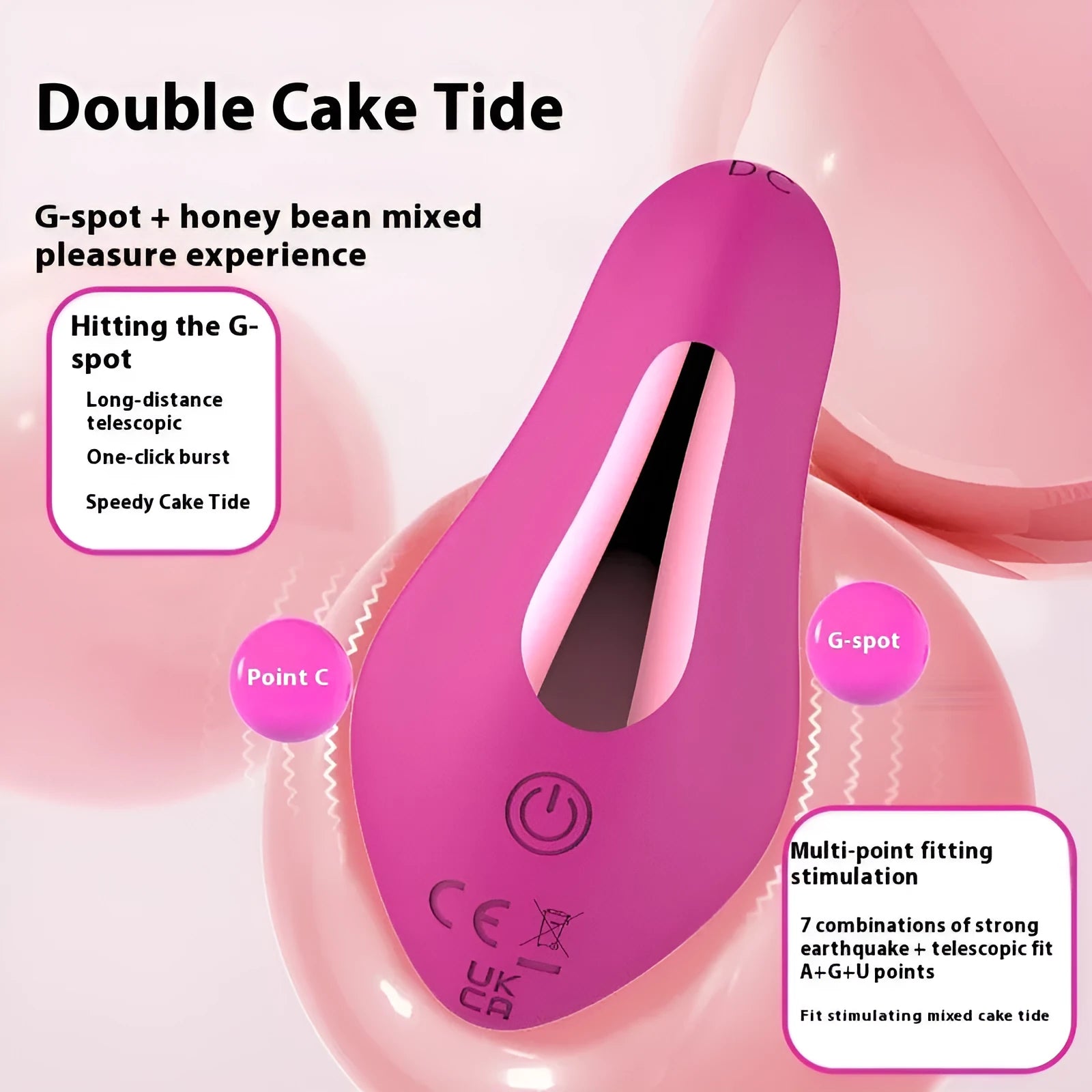 Rose red APP remote control wearable female massager with silicone construction and USB charging port