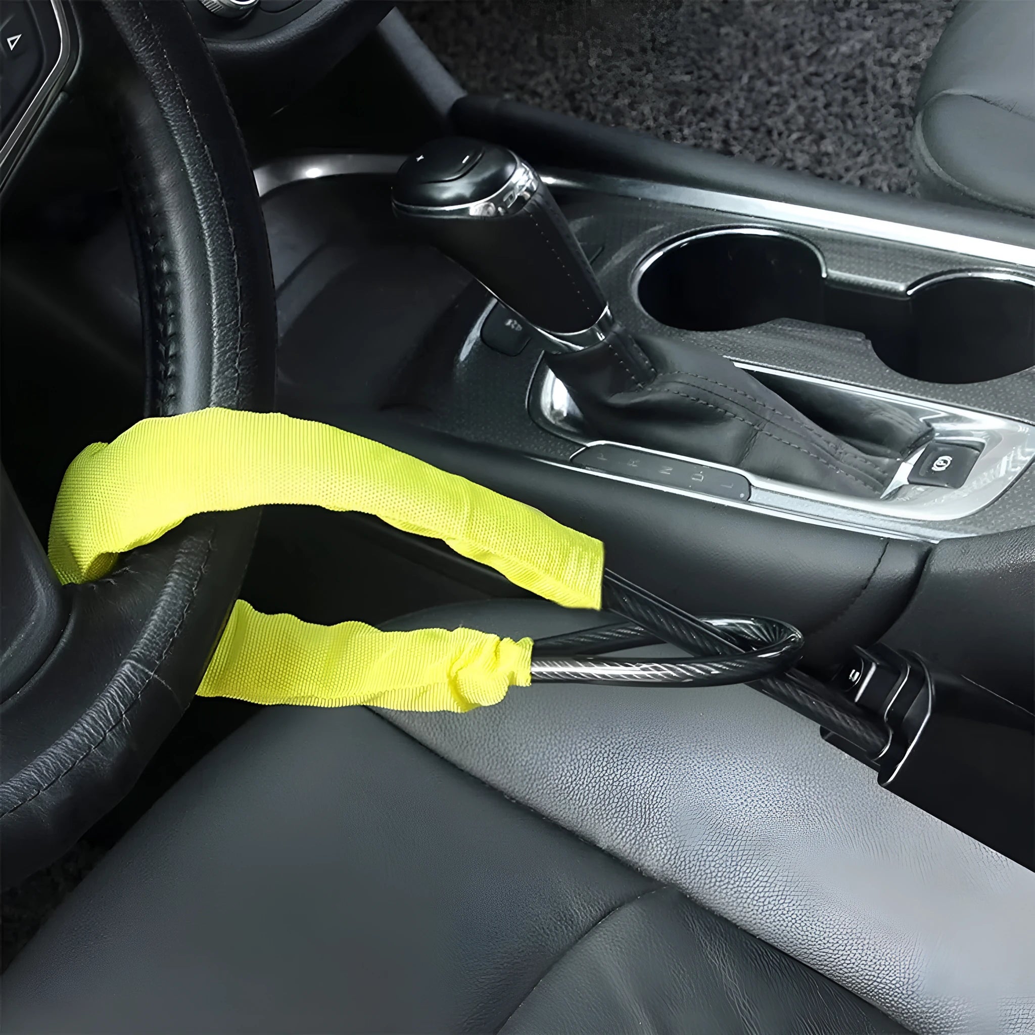 Car steering wheel lock with wire rope design and copper core for General Motors vehicles