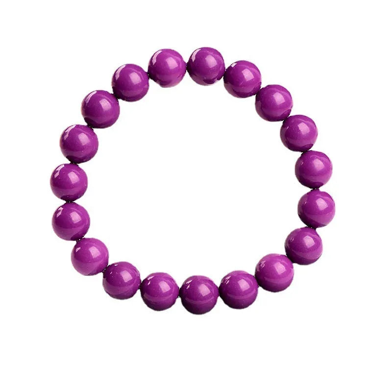 Jiuya purple mica crystal bracelet with polished stones in original design