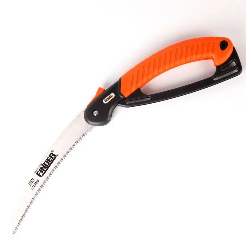 230mm folding garden hand saw with TPR handle and 65MN steel blade for pruning tasks