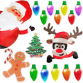 Magnetic reflective Christmas light bulb set with 24 ornaments for metal surface decoration