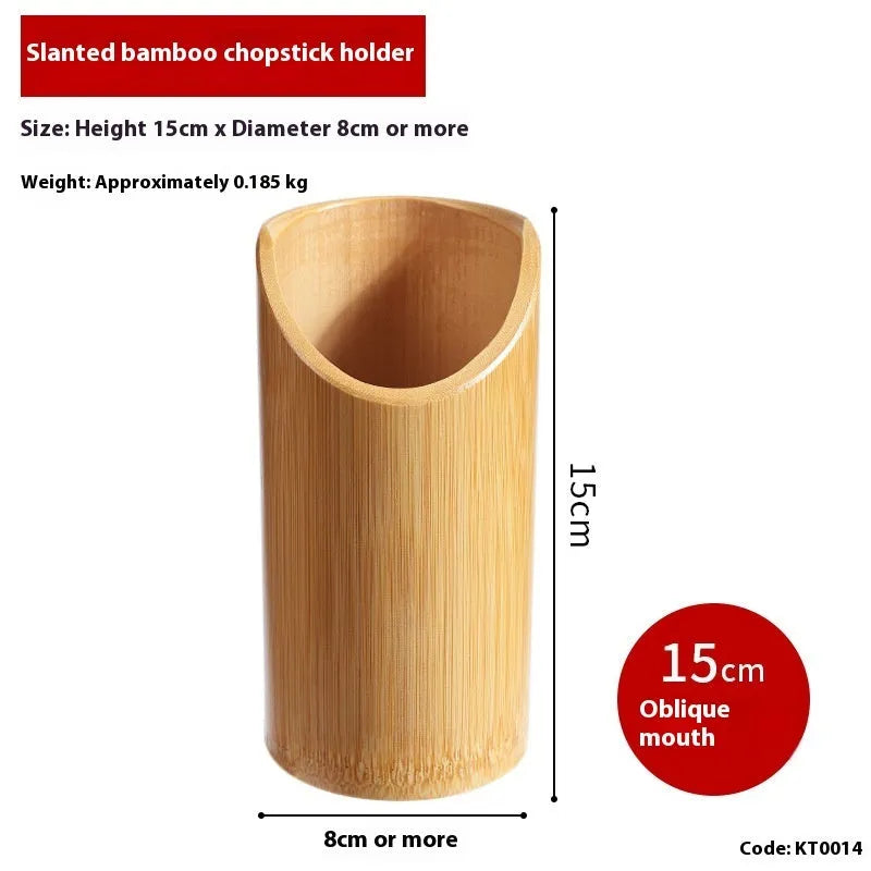Bamboo chopstick holder in creative design for household storage and organisation