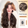 Full-head long curly synthetic wig with side bangs in brown colour options