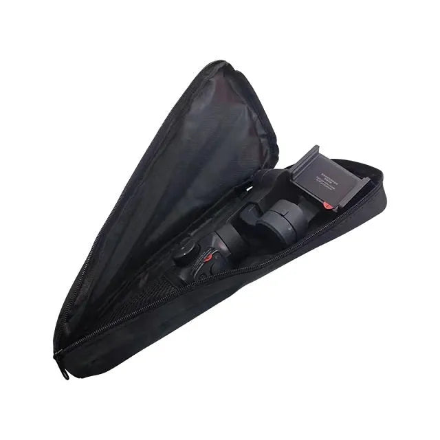 Black cloth storage bag for mobile phone stabilizer accessories with one included component