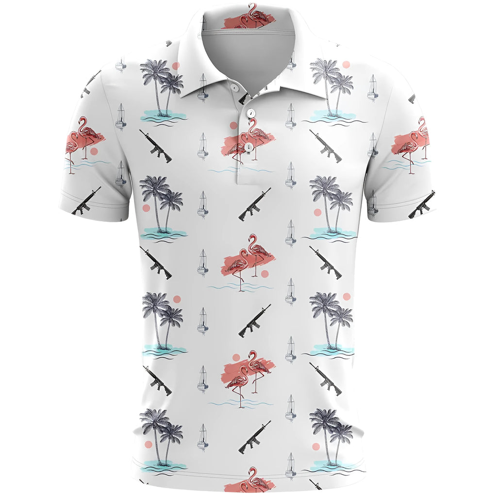 3D printed pattern on a loose fit short sleeve sports top made from bird eye polyester cloth.