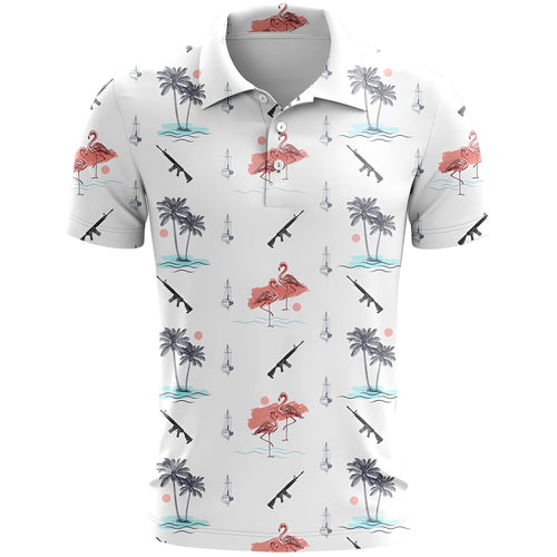3D printed pattern on a loose fit short sleeve sports top made from bird eye polyester cloth.