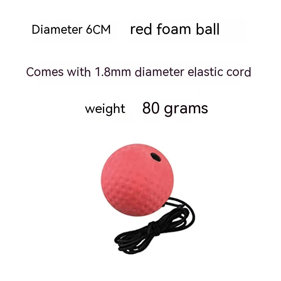 Head-mounted boxing reaction ball with adjustable headband and multiple ball options