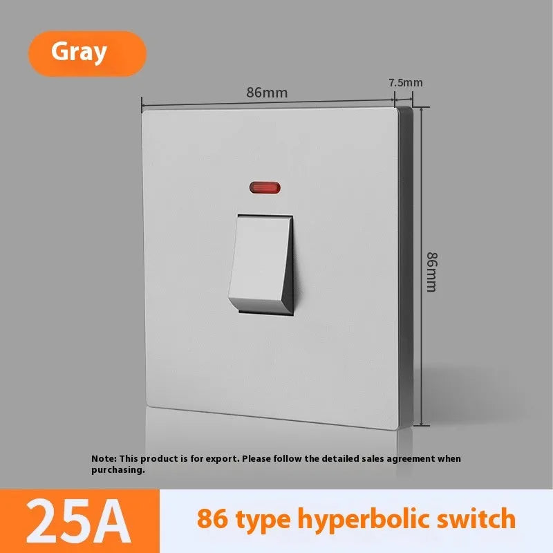 Curved rack electrical switch with light indicator for water heaters and air conditioners