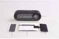 Black digital car clock and thermometer with LED display on adjustable stand