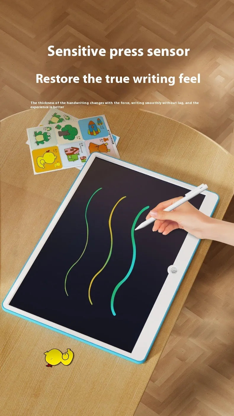19-inch LCD children's drawing board with stylus in blue and white colour option