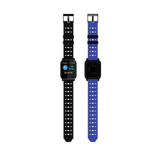 A6 colour screen smart bracelet with black silicone strap showing 1.3-inch display