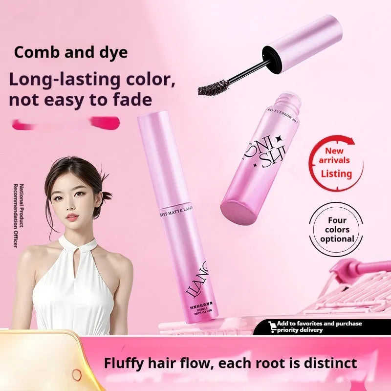 Velvet Fog eyebrow cream container showing four natural shade options for eyebrow definition