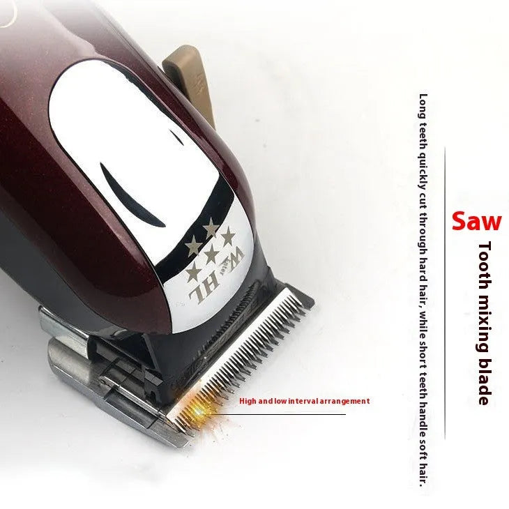 Hair clippers trimmer set with charging base, stainless steel cutter head, and UK US EU plug options