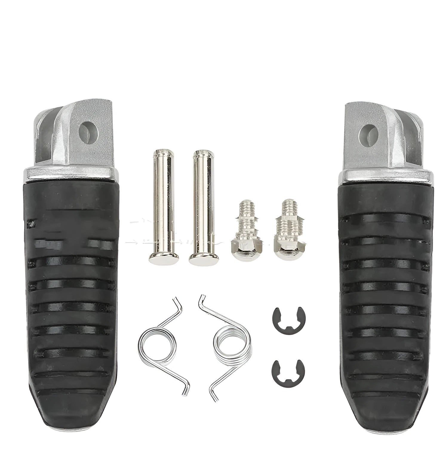 Black aluminium alloy motorcycle footpegs set for Suzuki Hayabusa and V-Strom models
